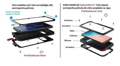 Capa P/ Samsung S22 Plus S23 S24 Ultra Armadura Antiquedas