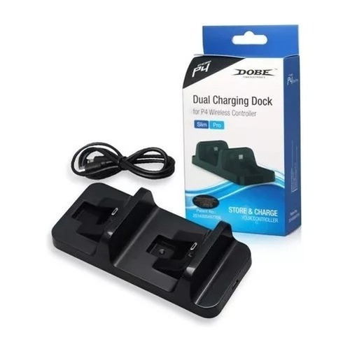 Carregador Dual Dock Duas Portas Controle Ps4 Preto Slim Pro