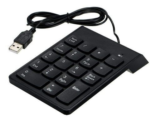 Teclado Numérico Usb Notebook Alámbrico Gk Color Del Teclado Negro