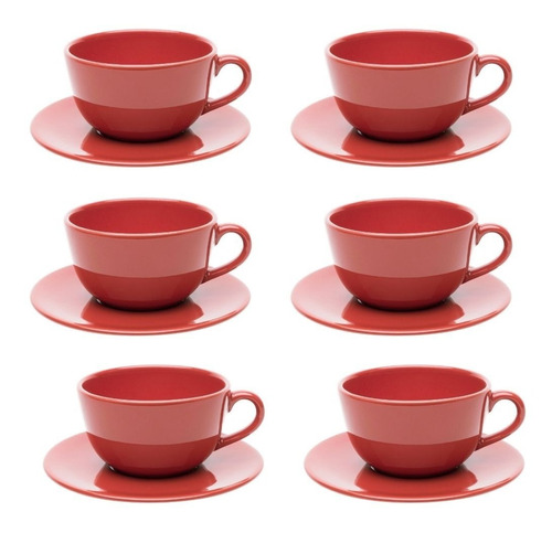 Set X6 Tazas De Te 220 Cc Unni Red Oxford