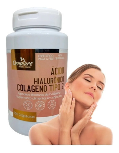  Ácido Hialurônico Colágeno Tipo 2 + Vitamina C  100 Cáps. 