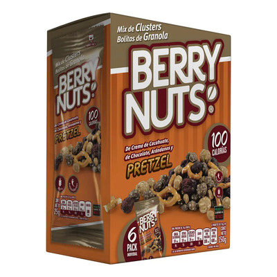 Berry Nuts Six Pack Clusters® Crema de Cacahuate | 25g c\u002Fu | Meses sin interés