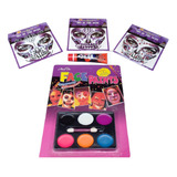 Kit Maquillaje Halloween 3stickers Pedredria+sangre+pinturas