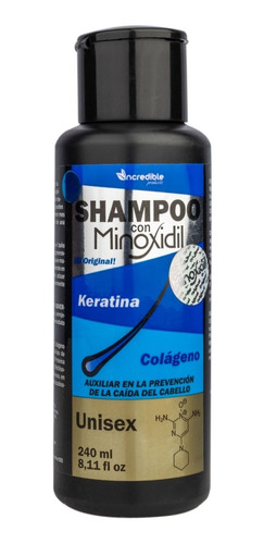 Shampoo Con Minoxidil Sin Sal Keratina Colageno Anti Caida