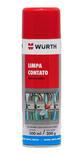 Limpa Contatos Removedor Eletrônicos Wurth 300 Ml 1 Unidade