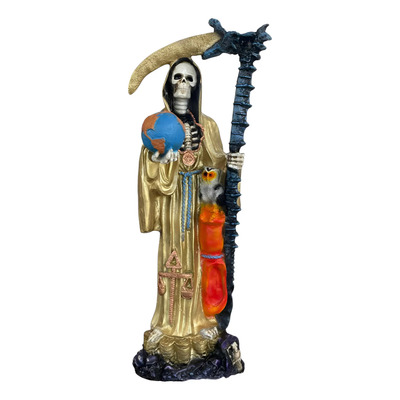 Figura Santa Muerte Dorada Grande 75 Cm En Resina Riqueza | Meses sin interés