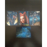 4 Tarjetas Batman Y Robin Ypf 3d Holograma Album Figuritas