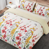 Quilt Cubrecama Cover Liso Bordado 1 1/2 Plaza Envio Gratis