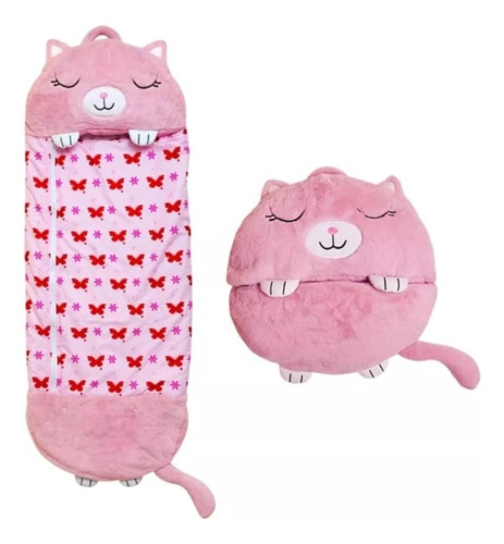 Saco De Dormir Para Niñas Infantil Almohada Peluche Rosado