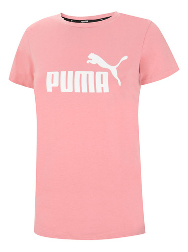 Remera Puma Mujer Ess Logo Manga Corta Rosa