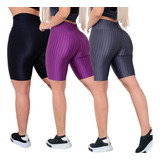 Kit 3 Short Bermuda Legging 3d Cirrê Academia Pronta Entreg