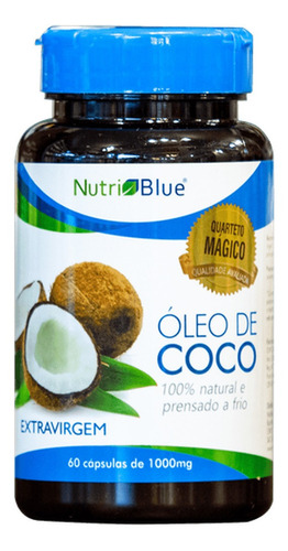 Óleo De Coco Extra Virgem Nutriblue - 60 Capsulas - 1000mg