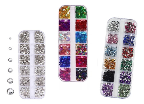 Kit Strass Nail Pedras Decoração + Kit Borboleta Holografica