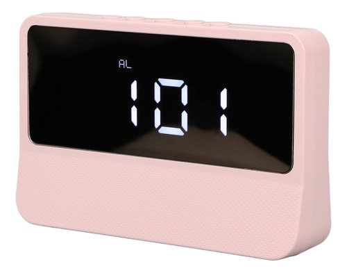 . Reloj Despertador Con Espejo Led, 2 Niveles De Brillo,