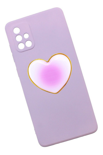 Funda + Sujetador Soporte Lisa Corazon Lila Rosa Dama Galaxy