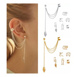 7 Und Kit Piercing Falso Aço Cirúrgico Imediato Cor Gold