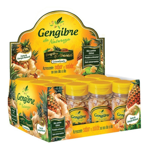 Gengibre Da Natureza C/ Abacaxí Cristaliz. 40gr -12 Frascos