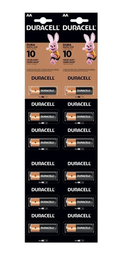 Pilas Alkalinas Duracell Aa Tira De 12 Unidades