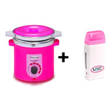 Panela Termocera De Cera +refil 400g Pink +roll On Rosa Mega