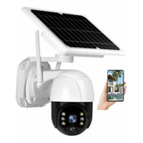 Cámara Robot Ip67 Solar 1080p Tipo Domo Solar Wifi Color Blanco