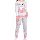 Pijama Feminino M.longa Moletinho Flanelado Nº 12 Ao 16