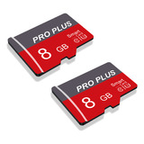 Tarjeta De Memoria Micro Sd Pro Plus U3 V10 Roja Y Gris De 8