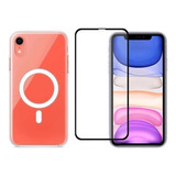 Kit Capa Capinha Magnética Para iPhone XR + Pelicula