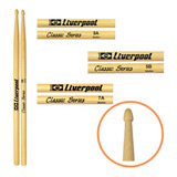 Par Baqueta Bateria Liverpool Classic Series Marfim 5a 5b 7a