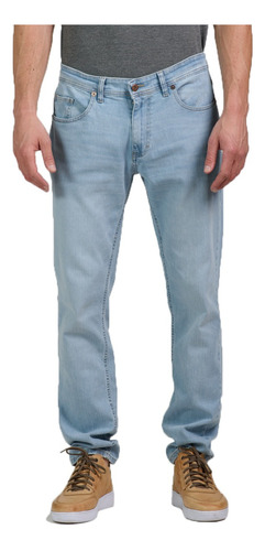 Jean Celeste Slim Fit Elastizado Moda Hombre Mistral 50134