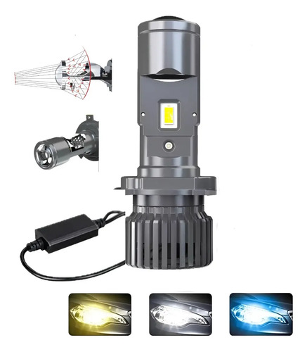 H4 9003 Led Lupa Mini Proyector Plug &play 9600 Lm Moto | Envío gratis