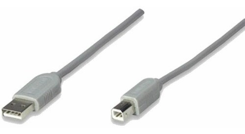 Cable Usb 2.0 A-b 2 Metros Para Impresora Manhattan Color Gris