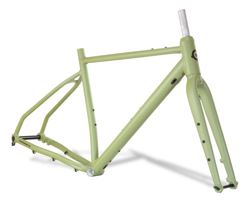 Quadro Cadence Gravel 2024 Verde Garfo Eixo E-thru