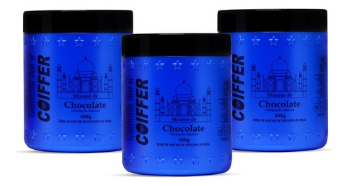 Kit Máscara De Hidratação Mousse De Chocolate Coiffer 500g