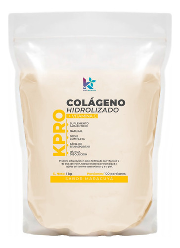 Colágeno Hidrolizado Maracuya + Vitamina C - 1 Kg