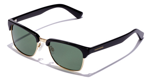 Gafas De Sol Polarizadas Hawkers Classic Valmont Unisex Lente Verde Varilla Negro Armazón Negro Diseño Mirror