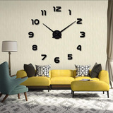 3d Diy Wall Clock Arabic Numerals Clock Frameless Mirror  Ab