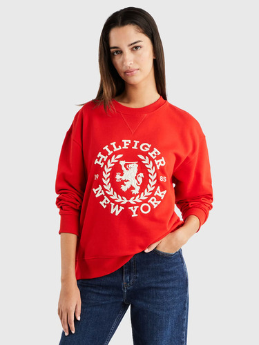 Polerón Crest Logo Bordado Rojo Tommy Hilfiger