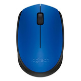 Logitech M170, Mouse Inalámbrico Cómodo Y Portátil, Azul Color Azul/negro