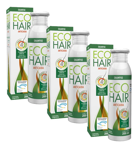 Shampoo Eco Hair Crecimiento Pelo Anticaida Ecohair 3 X200ml