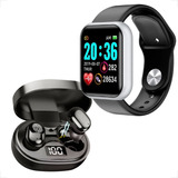 Kit Relógio Smartwatch + Fone De Ouvido Bluetooth Original