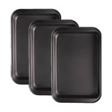 Set 3 Charolas Moldes Para Hornear Pasteles Galletas 42x29cm