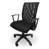 Silla Escritorio Pc Gaona Baja  Ergonómica  ,tapizada Y Red 