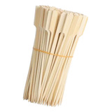 100x Brochetas De Bambú, Brochetas De Paleta De Madera 9cm