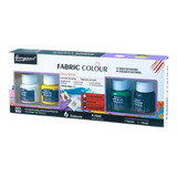 Set Pintura Para Tela 6 Colores 25ml Pincel Mezclador