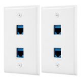 Placa De Pared Ethernet De 2 Puertos O52, Rj45 Cat6 Hembra A