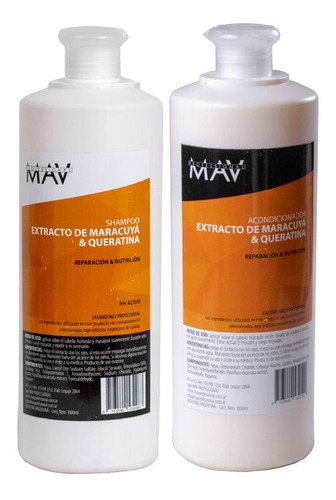 Shampoo Acondicionador Maracuya Y Queratina Mav 1000ml 