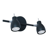 Aplique Spot Moderno Baño 2 Luces Negro Apto Led Cancun Db