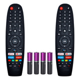 Kit 2 Controle Remoto Para Tv Multilaser Smart Tl042 Tl045