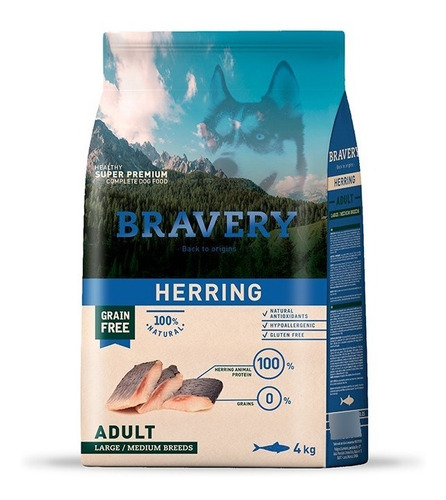 Bravery  Herring Perro  Adult Large/medium Breeds 4kg