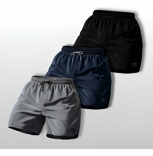Kit 3 Shorts Bermuda Masculina Básico Mauricinho Tactel | MercadoLivre